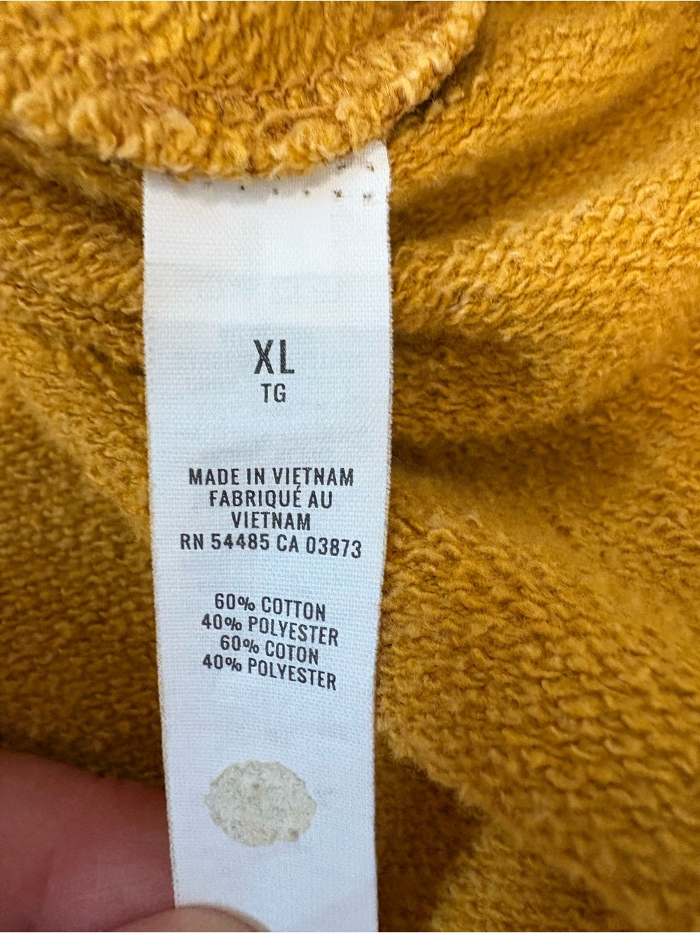 Aerie Oversized Crewneck Sweatshirt XL Distressed Mustard Yellow Side Slit Cozy - Picture 7 of 8